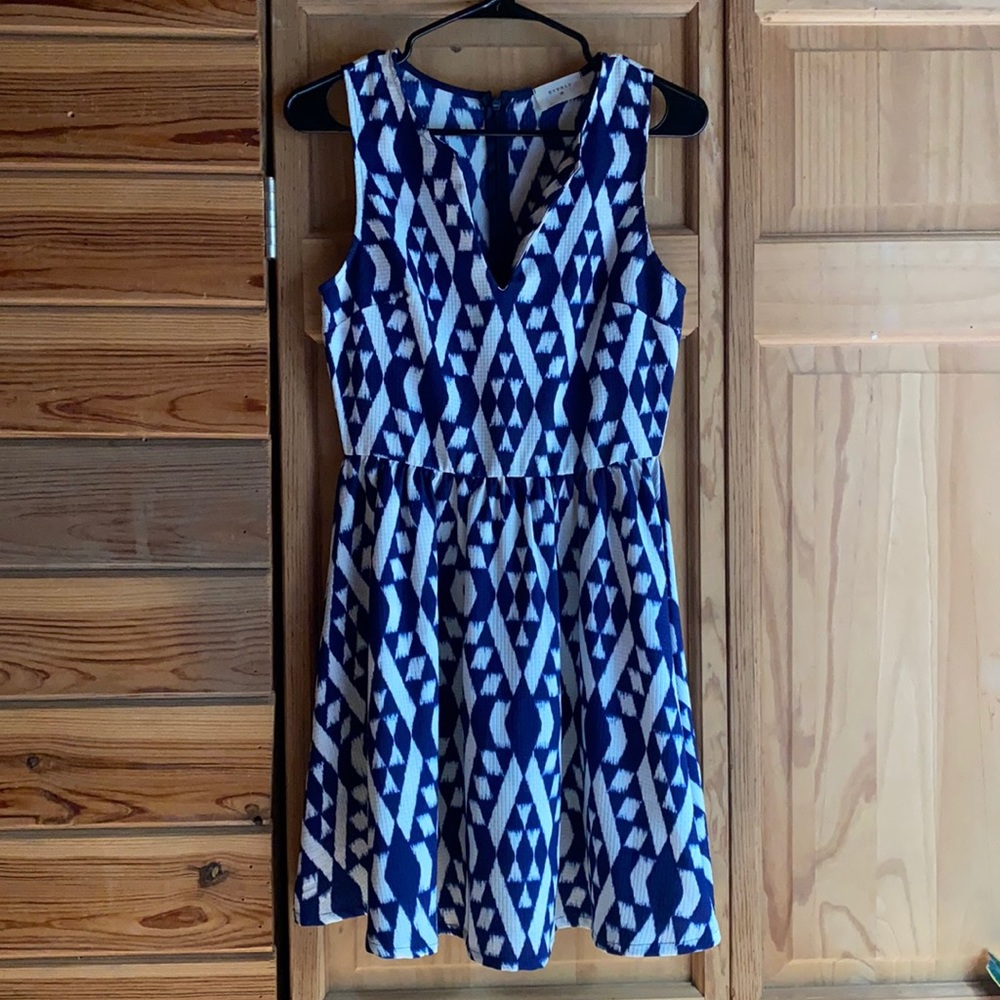 Everly White and Blue Dress